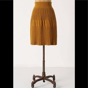 Anthropologie Gold Sweater Skirt Medium